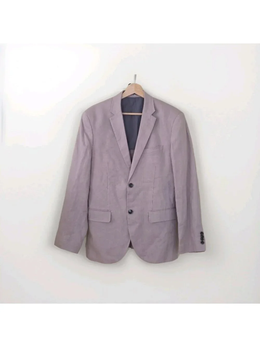 H&M Men Slim Fit 100% Linen Blazer Jacket 38R Dusty Lavender Beach Wedding Edgy